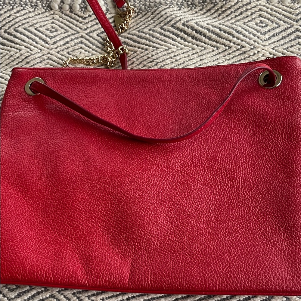 Coach Cherry Red Leather Shoulder Bag - Picture 3 of 5